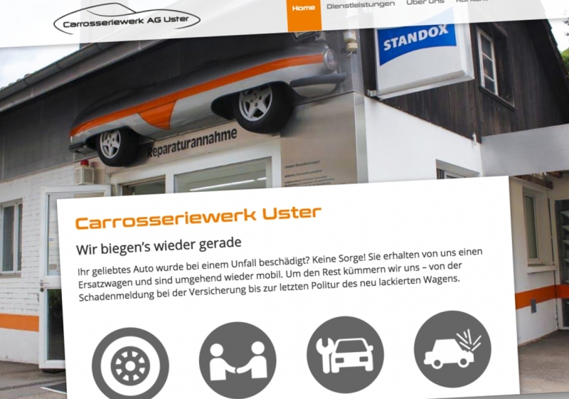Webdesign und Programmierung für Carroseriewerk Uster AG