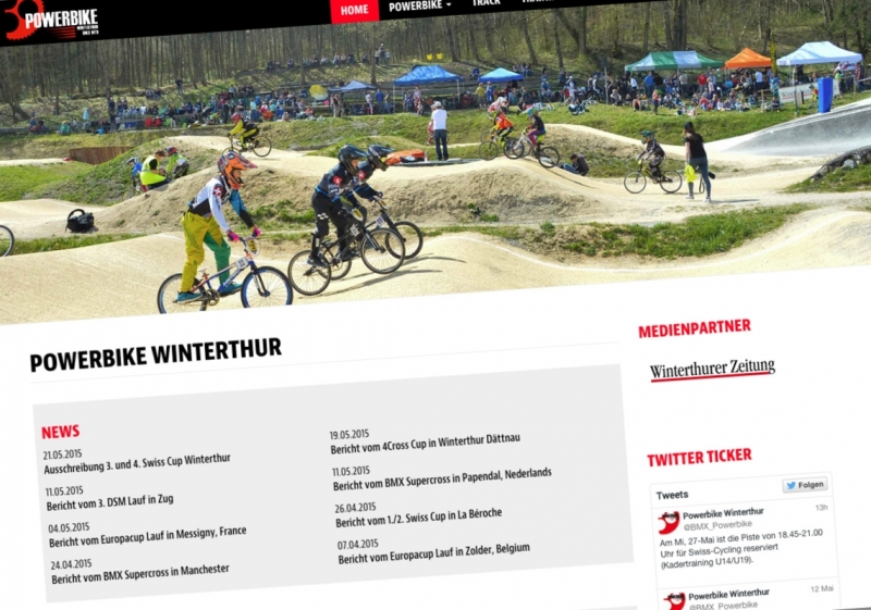 Webdesign und Programmierung für BMX Club Winterthur